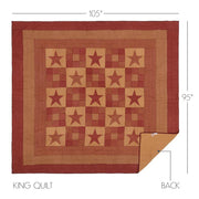 Ninepatch Star King Quilt 105Wx95L 3pc Bundle (Quilt, Pillow Cases)