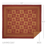 Ninepatch Star Luxury King Quilt 120Wx105L 3pc Bundle (Quilt, Pillow Cases)