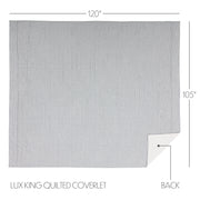 Sawyer Mill Blue Ticking Stripe Luxury King Quilt Coverlet 120Wx105L 3pc Bundle (Coverlet, Shams)