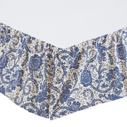 Dorset Navy Floral King Quilt 105Wx95L 8pc Bundle (Quilt, Bed Skirt, Pillow Cases, Shams, Euro Shams)