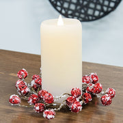 Joyful Red Jingle Bells with Snow Candle Ring - 3.5"