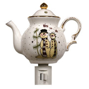 Porcelain Bless Us All Snowman Teapot Nightlight
