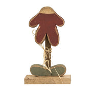 Mini Rustic Wood Drooping Daisy on Base - 9.75"H  (4 Count Assortment)