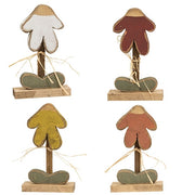 Mini Rustic Wood Drooping Daisy on Base - 9.75"H  (4 Count Assortment)