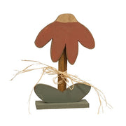 Rustic Wood Drooping Daisy on Base - 16.5"H  (4 Count Assortment)