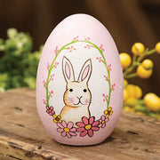 Hand Painted Bunny Portait Wooden Easter Egg