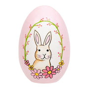 Hand Painted Bunny Portait Wooden Easter Egg