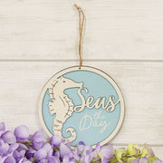 Seas the Day Seahorse Round Hanger