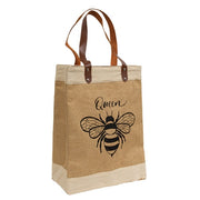 Queen Bee Jute Tote