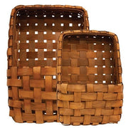 Brown Tobacco Wall Pocket Baskets (Set of 2)