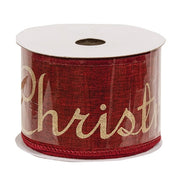 Wired Red & Gold Merry Christmas Ribbon - 2.5" x 10yds