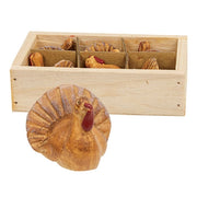 Resin Turkeys in Crate (Set of 6)