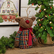 Stuffed Flannel Baby Reindeer with Red Scarf