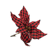 Red/Black Plaid Poinsettia Ornament