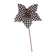 Small Black/White Plaid Poinsettia Spray
