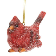 Glittered Resin Sitting Cardinal Ornament  (3 Count Assortment)