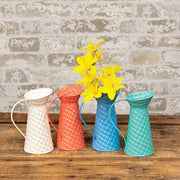 Diamond Pattern Embossed Mini Water Pitcher - 6"H  (4 Count Assortment)