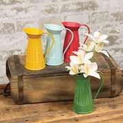 Mini Distressed Ribbed Metal Water Pitcher - 4.75"H  (4 Count Assortment)