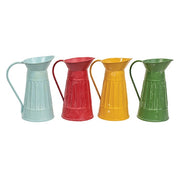 Mini Distressed Ribbed Metal Water Pitcher - 4.75"H  (4 Count Assortment)
