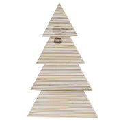 Distressed White Wood Standing Corrugated Christmas Tree - 18"