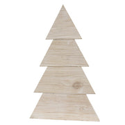 Distressed White Wood Standing Corrugated Christmas Tree - 28"