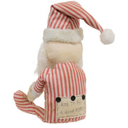 To All A Goodnight Red Ticking Stripe Pajama Santa Doll