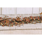 Pip Berry Garland With Stars - Pumpkin Spice - 40"