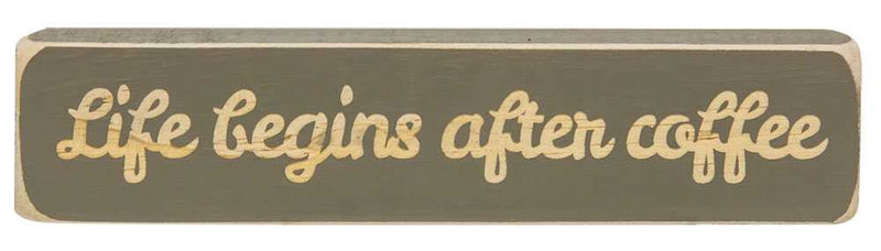 Life Begins After Coffee Laser Cut Block
