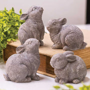 Grey Resin Bunny  (4 Count Assortment)