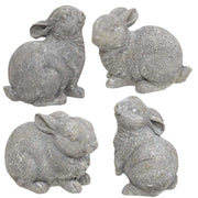Grey Resin Bunny  (4 Count Assortment)