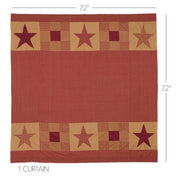 Ninepatch Star Shower Curtain w/ Patchwork Borders 72x72