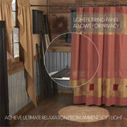 Ninepatch Star Shower Curtain w/ Patchwork Borders 72x72