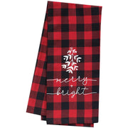 Red Buffalo Check Merry & Bright Christmas Towel