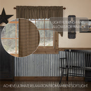 Black Check Scalloped Swag Set of 2 36x36x16