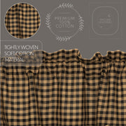 Black Check Scalloped Swag Set of 2 36x36x16