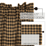 Black Check Scalloped Swag Set of 2 36x36x16