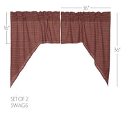 Patriotic Patch Plaid Swag Set of 2 36x36x16