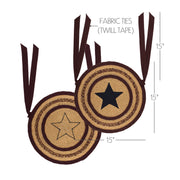 Potomac Jute Applique Star Chair Pad 15 inch Diameter Set of 6
