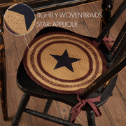 Potomac Jute Applique Star Chair Pad 15 inch Diameter Set of 6