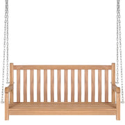 vidaXL Swing Bench with Taupe Cushion 47.2" Solid Wood Teak