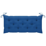vidaXL Swing Bench with Blue Cushion 47.2" Solid Wood Teak
