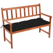 Garden Bench Wood with black cushion Solid Acacia Wood