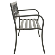 Garden Bench Steel Grey Powder-Coated Steel 3-Seater