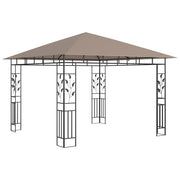 Gazebo with Mosquito Net 9.8'x9.8'x9' Taupe 0.6 oz/ft
