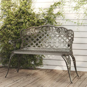 Garden Bench Green Cast Aluminum Medium Durable Garden Bench