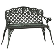 Garden Bench Green Cast Aluminum Medium Durable Garden Bench