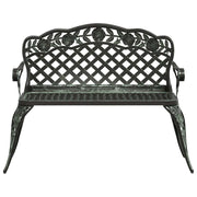 Garden Bench Green Cast Aluminum Medium Durable Garden Bench