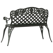 Garden Bench Green Cast Aluminum Medium Durable Garden Bench