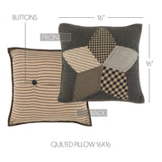 Farmhouse Star Pillow Quilted 16x16