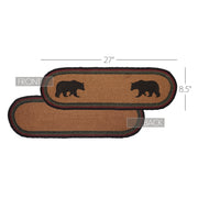 Wyatt Stenciled Bear Jute Stair Tread Oval Latex 8.5x27